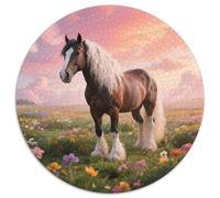 Clydesdale, Puzzle Immersif Circulaire AvecCheval, 1000 Pièces pour Adultes en Quête De Concentration 1000pcs (67.5x67.5cm)