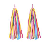 Clydewy 1 Paire Accessoire Velo Enfant Rubans DéCoratifs pour Guidon De VéLo Et Trottinette Enfant Franges ColoréEs en PVC Et Polyester RéSistantes Et Faciles à Installer pour (Couleur)