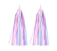 Clydewy 1 Paire Accessoire Velo Enfant Rubans DéCoratifs pour Guidon De VéLo Et Trottinette Enfant Franges ColoréEs en PVC Et Polyester RéSistantes Et Faciles à Installer pour (Rose Violet)