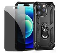 CLYDITE Coque pour Iphone 14 Pro Max Noir étui de Protection avec Protecteur d'écran en Verre de confidentialité Anti-Espion