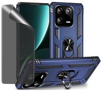 CLYDITE Coque pour Xiaomi 13 Pro Bleu étui de Protection avec Protecteur d'écran en Verre de confidentialité Anti-Espion
