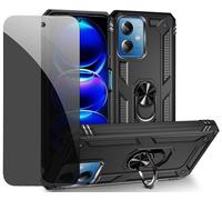 CLYDITE Coque pour Xiaomi Redmi Note 12 /poco x5 5G Noir étui de Protection avec Protecteur d'écran en Verre de confidentialité Anti-Espion