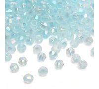 CLYDSA Lot de 1 000 Perles de Cristal à facettes de 4 mm, Transparentes et Scintillantes, pour Bracelets, Colliers, Boucles d'oreilles, Accessoires pour Cheveux, Loisirs créatifs
