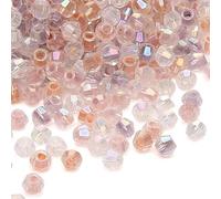 CLYDSA Lot de 1 000 Perles de Cristal à facettes de 4 mm, Transparentes et Scintillantes, pour Bracelets, Colliers, Boucles d'oreilles, Accessoires pour Cheveux, Loisirs créatifs