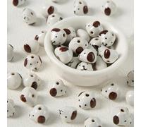 CLYDSA Lot de 10 Perles en céramique peintes à la Main en Forme d'animaux, 10/12/15 mm, pour Bracelets, Colliers, pendentifs, Accessoires de Bijoux