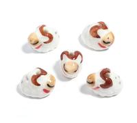 CLYDSA Lot de 10 Perles en céramique peintes à la Main, Motifs Animaux, Perles intercalaires en céramique, pour la Fabrication Artisanale de Bracelets et Colliers