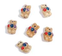 CLYDSA Lot de 10 Perles en céramique peintes à la Main, Perles d'espacement en céramique à Motifs Animaux, pour la Fabrication de Bracelets, Colliers et Bijoux