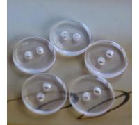 CLYDSA Lot de 100 Boutons Transparents de 7,5 à 28 mm, Boutons artisanaux à 2 Trous, Boutons de Couture Ronds en résine pour Chemises, Vestes de vêtements, Bricolage, Accessoires Coupe-Vent
