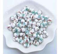 CLYDSA Lot de 100 Perles en Porcelaine à Gros Trou 8 x 10 mm, Perles en céramique à imprimé Floral, pour la Fabrication de Bracelets, Colliers et pendentifs tissés à la Main