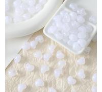 CLYDSA Lot de 100 Perles en résine en Forme de cœur (10 x 13 mm), Perles intercalaires colorées en résine, pour la création de Bracelets, Boucles d'oreilles, Porte-clés et décorations de Sacs