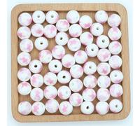 CLYDSA Lot de 100 Perles Rondes en céramique émaillées à imprimé Floral de 6 à 12 mm pour la Fabrication de Bracelets et Colliers