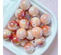 CLYDSA Lot de 20 à 100 Perles acryliques Bicolores dégradées de 16 mm, Perles intercalaires Rondes colorées en Acrylique, pour la Fabrication de Bracelets, Colliers, Porte-clés et Bijoux