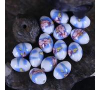 CLYDSA Lot de 20 à 100 Perles en Porcelaine à Gros Trou de 10 x 14 mm, Perles en céramique colorées à imprimé Floral, pour Bracelets, Colliers et pendentifs tissés à la Main