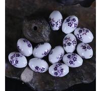 CLYDSA Lot de 20 à 100 Perles en Porcelaine à Gros Trou de 10 x 14 mm, Perles en céramique colorées à imprimé Floral, pour Bracelets, Colliers et pendentifs tissés à la Main