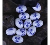 CLYDSA Lot de 20 à 100 Perles en Porcelaine à Gros Trou de 10 x 14 mm, Perles en céramique colorées à imprimé Floral, pour Bracelets, Colliers et pendentifs tissés à la Main