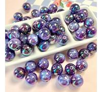 CLYDSA Lot de 20 Perles acryliques Brillantes de 16 mm, Perles intercalaires Rondes colorées, pour Bracelets, Colliers, Porte-clés, Sacs, Accessoires de décoration