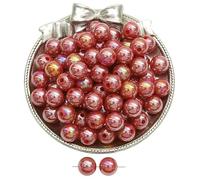 CLYDSA Lot de 200 Perles acryliques colorées de 8 à 12 mm, Perles intercalaires Rondes, à Enfiler, pour la Fabrication de Bracelets, Colliers, Porte-clés, Artisanat Fait Main
