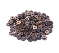 CLYDSA Lot de 200 Perles intercalaires Rondes et Plates en Bois colorées de 9 à 12 mm, pour Bracelets, Colliers, Porte-clés et Accessoires