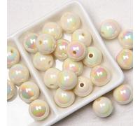CLYDSA Lot de 30/50/100 Perles intercalaires Rondes en Acrylique de 16 mm, colorées, pour Bracelets, Colliers, Porte-clés, Sacs et Accessoires décoratifs