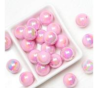 CLYDSA Lot de 30/50/100 Perles intercalaires Rondes en Acrylique de 16 mm, colorées, pour Bracelets, Colliers, Porte-clés, Sacs et Accessoires décoratifs