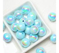 CLYDSA Lot de 30/50/100 Perles intercalaires Rondes en Acrylique de 16 mm, colorées, pour Bracelets, Colliers, Porte-clés, Sacs et Accessoires décoratifs