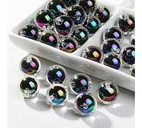 CLYDSA Lot de 30 à 100 Perles acryliques Transparentes de 16 mm, Perles intercalaires Rondes pour Bracelets, Colliers, Porte-clés, Accessoires de Fabrication de Bijoux Faits Main