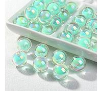 CLYDSA Lot de 30 à 100 Perles acryliques Transparentes de 16 mm, Perles intercalaires Rondes pour Bracelets, Colliers, Porte-clés, Accessoires de Fabrication de Bijoux Faits Main