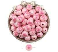 CLYDSA Lot de 30 Perles acryliques Rondes colorées à Motif cœur, 14/16 mm, pour Bracelets, Colliers, Porte-clés, Fabrication de Bijoux