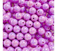 CLYDSA Lot de 30 Perles acryliques Rondes colorées de 16 mm pour Bracelets, Colliers, Porte-clés, Loisirs créatifs, Sacs et Accessoires décoratifs Faits Main