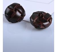 CLYDSA Lot de 5 Boutons recouverts de Cuir de Vache 15-25 mm, Boutons en Cuir Blanc, Noir, Marron, Boutons Ronds en Cuir tissés à la Main, Boutons décoratifs pour Manteau de Costume et Cardigan