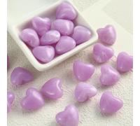 CLYDSA Lot de 50 Perles en résine en Forme de cœur de 19 mm, Perles d'espacement colorées pour la création de Bracelets, Colliers, Boucles d'oreilles et Porte-clés