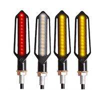 Clynex 2 pièces 24 clignotants lumineux feu arrière moto lumière qui coule eau clignotant frein courante DRL lampe Clignotants moto(2 Stop 2 DRL)