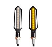 Clynex 2 pièces 24 clignotants lumineux feu arrière moto lumière qui coule eau clignotant frein courante DRL lampe Clignotants moto(2pcs DRL)