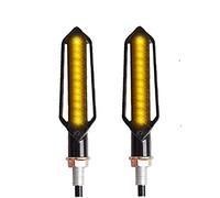 Clynex 2 pièces 24 clignotants lumineux feu arrière moto lumière qui coule eau clignotant frein courante DRL lampe Clignotants moto(2pcs turn signal)