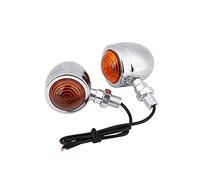 Clynex 2 pièces, for MINI, voyant de moto, clignotants, clignotant 12V, Cafe Racer, Dirt Bike PCX 125 LTZ400 FZ6 Z800 MT07 Clignotants moto(2pcs Chrome)