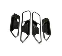 Clynex Accessoires de poignée porte intérieure voiture, côté aspect Fiber carbone, pour Vw, pour, pour 2021 2022 couverture de cadre de poignée de porte de voiture(BLACK 1)
