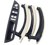 Clynex Accoudoir de poignée porte intérieure voiture, pour BMW, pour X5, pour X6 E70 E71 E72 2007-2013, garniture panneau couverture de cadre de poignée de porte de voiture(BLACK Lhd Creamy 7pcs Set)