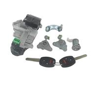 Clynex AL266 ensemble de serrure interrupteur d'allumage baril de serrure de porte avec 2 clés, for FIT 04-11 Verrouillage du contacteur d'allumage(BLACK Full Set)