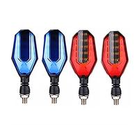 Clynex Clignotants lumineux for motos, feux clignotants étanches, feu arrière, de freinage DRL, Signal d'arrêt Clignotants moto(2 blue 2 red)