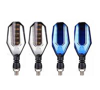 Clynex Clignotants lumineux for motos, feux clignotants étanches, feu arrière, de freinage DRL, Signal d'arrêt Clignotants moto(2white 2 blue)