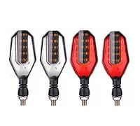 Clynex Clignotants lumineux for motos, feux clignotants étanches, feu arrière, de freinage DRL, Signal d'arrêt Clignotants moto(2white 2 red)