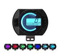 Clynex Compteur de vitesse moto 12500 tr/min LCD MPH Odomètre numérique 7 couleurs Rétroéclairage Tachymètre Pièce course Compteur kilométrique numérique pour moto