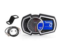 Clynex Compteur de vitesse moto rétroéclairé tachymètre tableau bord panneau numérique bricolage universel, for cylindre 1/2/4 Compteur kilométrique numérique pour moto