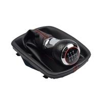 Clynex Couvercle de démarrage de pommeau de levier de vitesse de voiture à 5/6 vitesses, for, A4 B6 8E 2000-2004, for, A6 C5 4B 1997-2005, guêtre de levier de ligne rouge noir(BLACK R-6 Speed)