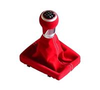 Clynex Couvercle de pommeau de levier de vitesse 5/6 vitesses, for A3 S3 8V for ligne S, levier 2014 - 2020, guêtre en cuir suédé, style de voiture(5 Speed-red)