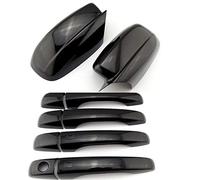 Clynex Garniture de poignée porte rétroviseur latéral voiture en ABS chromé noir brillant, for Chrysler, 300/300c 2011-2016 Remplacement du couvercle du rétroviseur latéral d(A set black)
