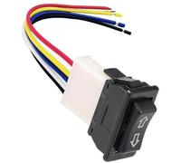 Clynex Interrupteur universel de fenêtre voiture à 5 broches, interrupteur bascule principal commande avec faisceau câbles, verre momentané DC 12V Interrupteur de vitre de voiture
