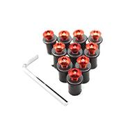 Clynex Kit de boulons et vis for Pare-Brise Moto Cafe Racer Motocross, for Aprilia, Tuono V4R Pare-Brise Avant pour Moto(Rot)