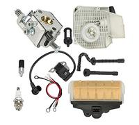 Clynex Kit de carburateur filtre à air, bobine d'allumage, bougie, démarreur rappel, tronçonneuse Pièces détachées pour moteurs de tondeuses à gazon