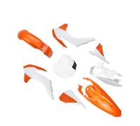 Clynex Kits de couverture corps carénage for moto Pit Dirt Bike KT 250 2013 - 2015, pièces plaque protection réservoir carburant garde-boue avant et arrière Kit de carénage pour moto(Orange-White)
